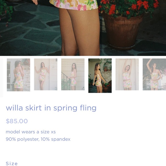 Cool Is A Construct Willa Skirt In Spring Fling. NEVER WORN. Size Medium. - Picture 6 of 6